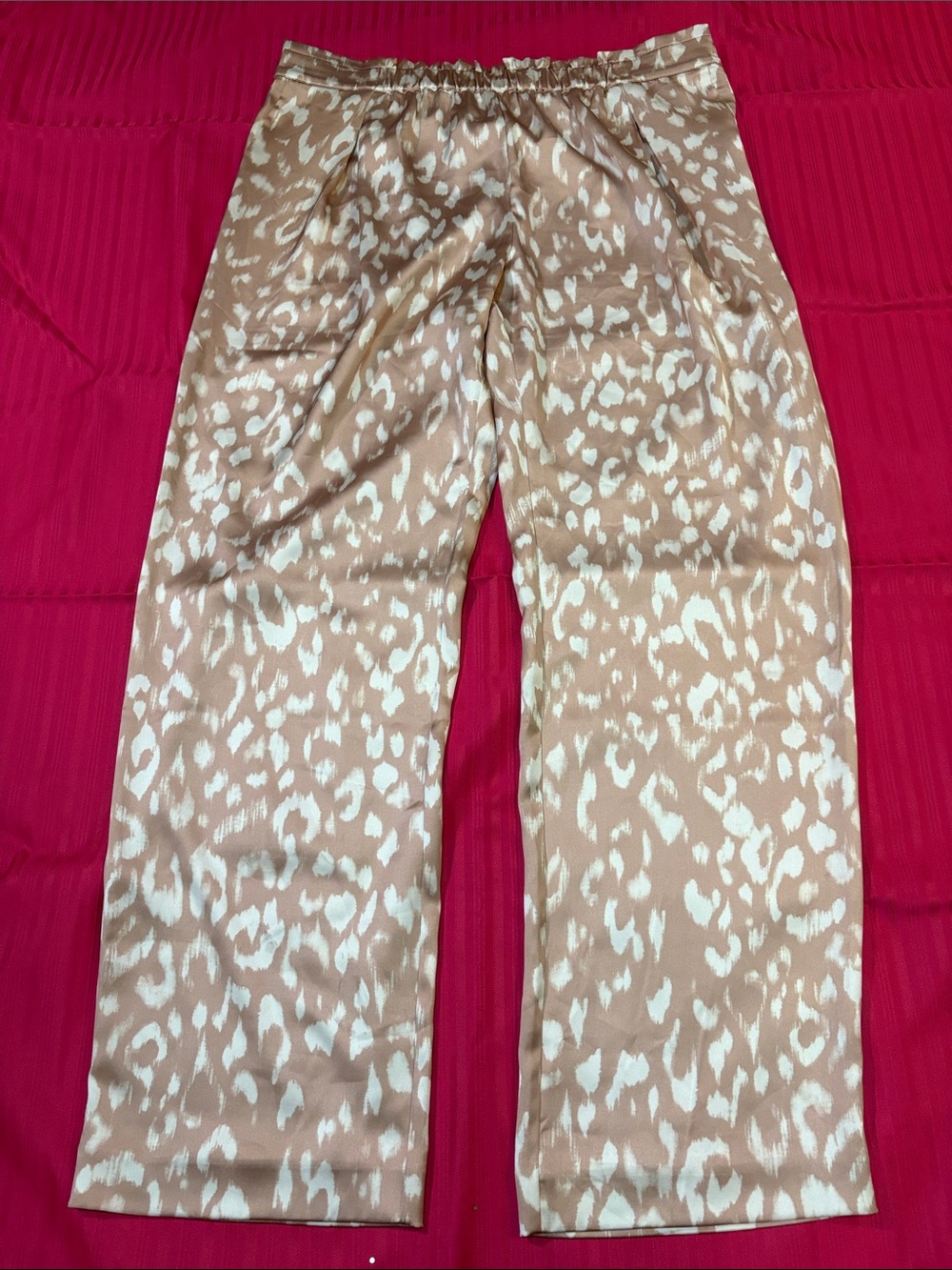 Chico's Tan and White Printed Wide-Leg Pants